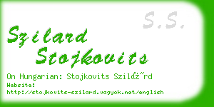 szilard stojkovits business card